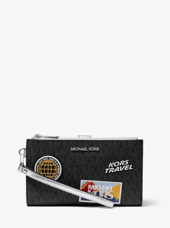 Michael Kors Jet Set Travel Large Embellished Signature Logo Wristlet 1