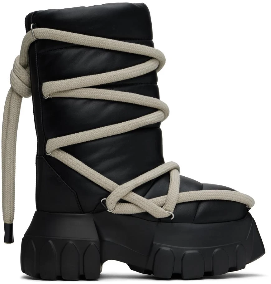 Rick Owens Black Porterville Lunar Mega Tractor Boots 1