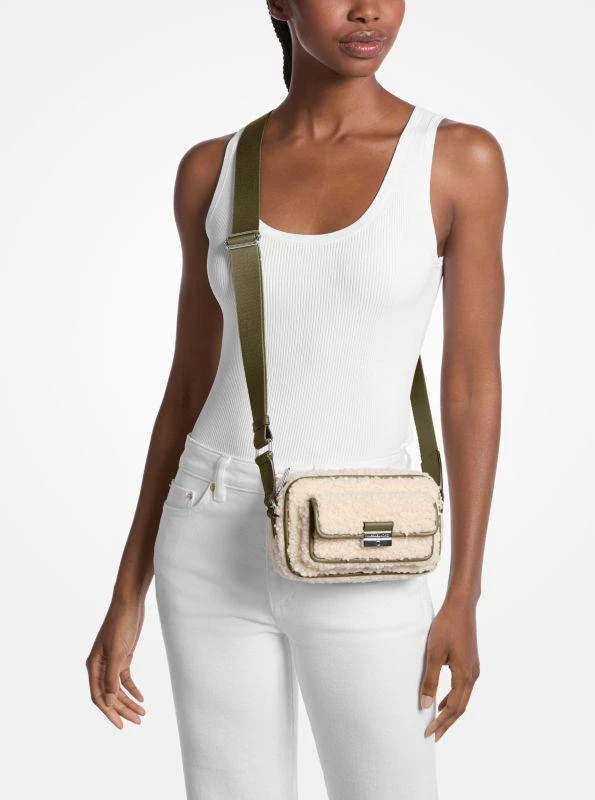 Michael Kors Bradshaw Extra-Small Faux Shearling Camera Crossbody Bag 3