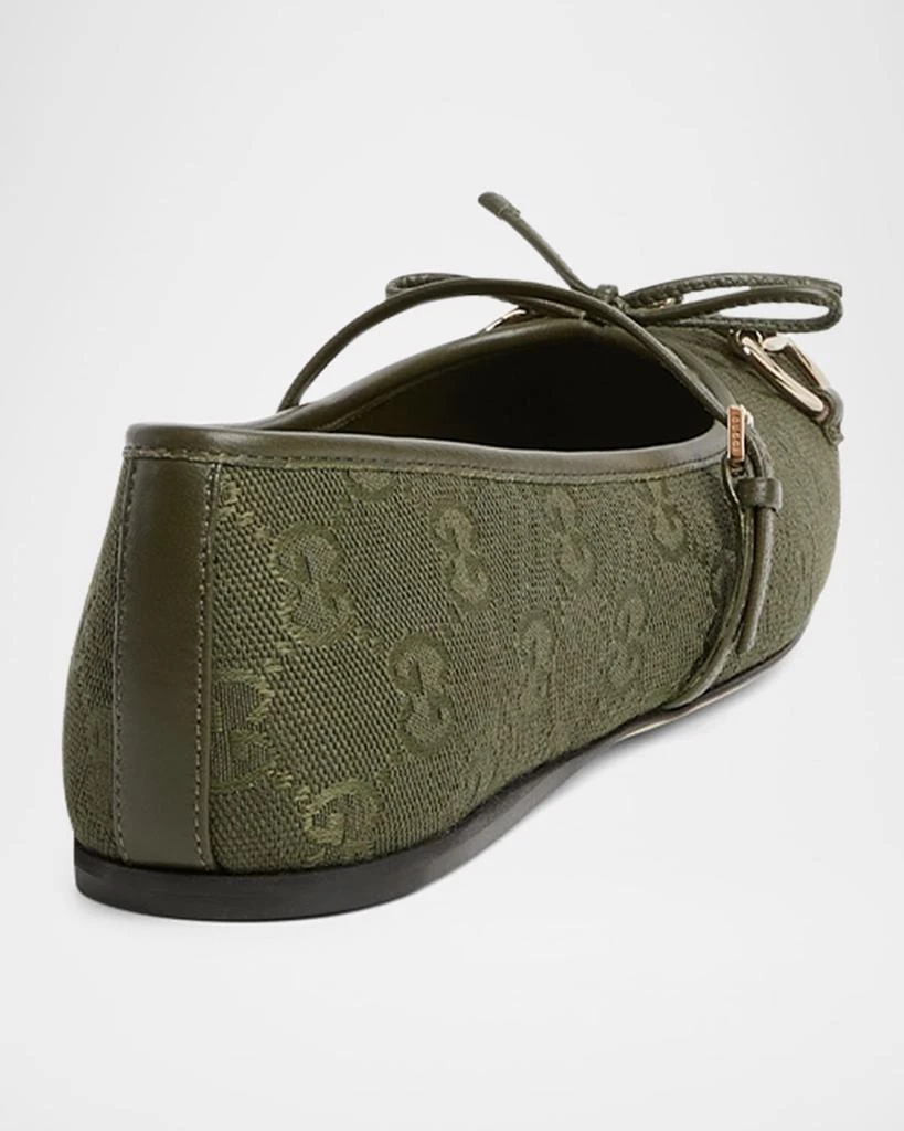 Gucci Canvas GG Horsebit Ballerina Flats 3