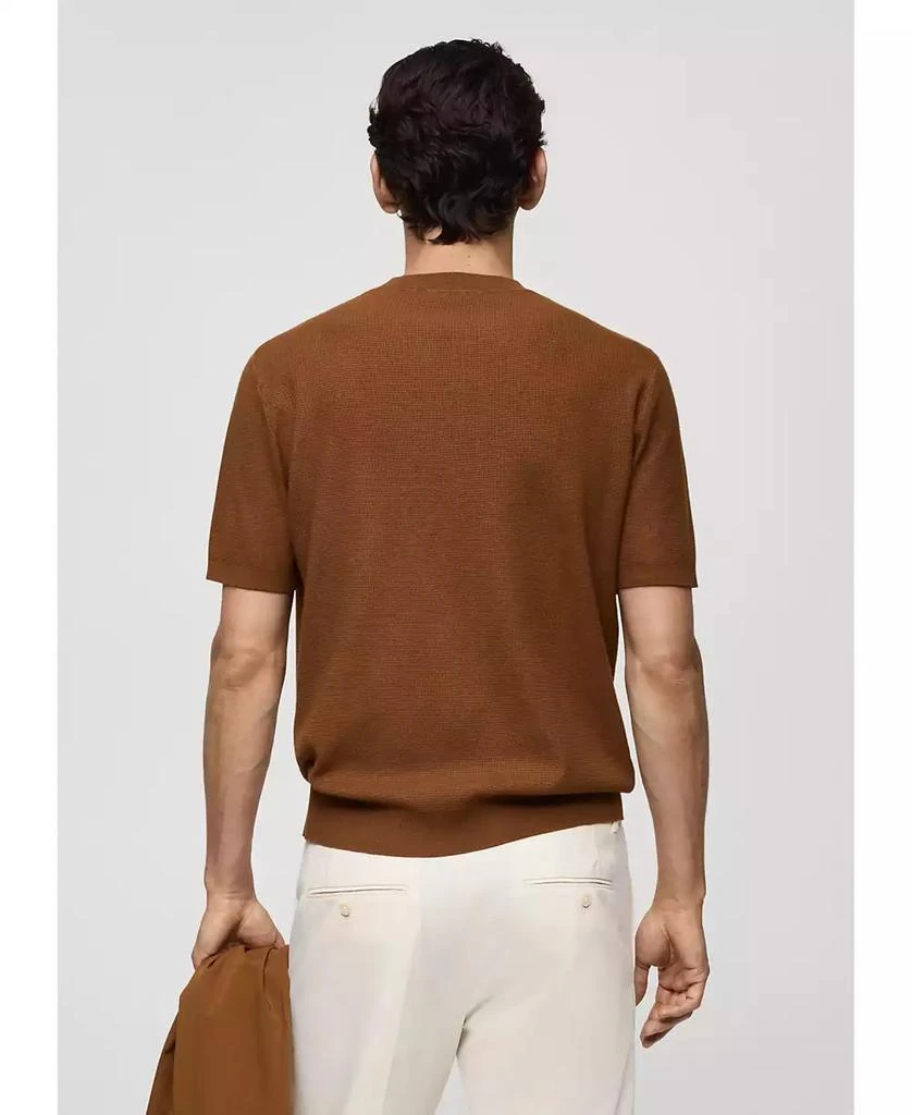 Mango Men's Structured Knitted T-Shirt 5