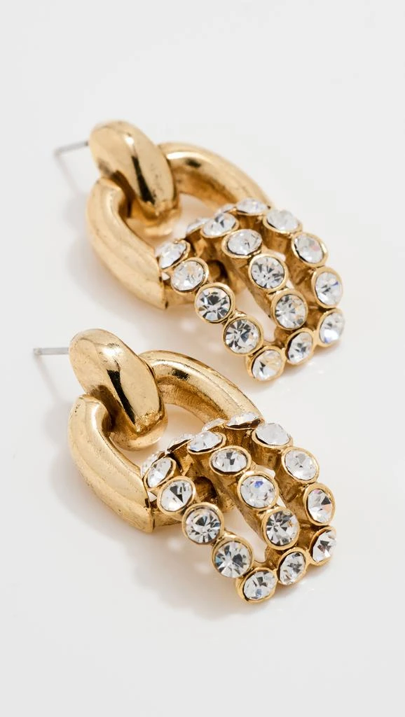 Oscar de la Renta Pave Drop Link Earrings 3