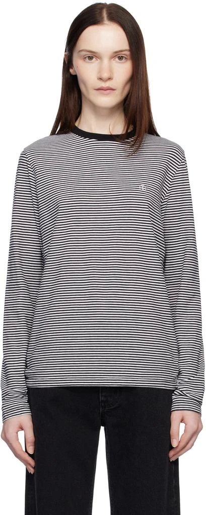 ANINE BING Black & White Rylan T-shirt 1