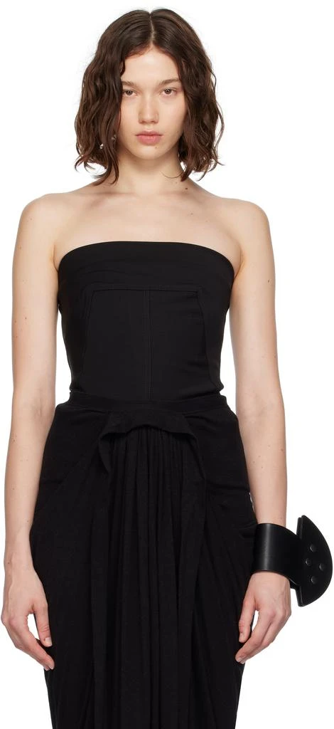 Rick Owens Black Concordians Wool Bustier Top 1