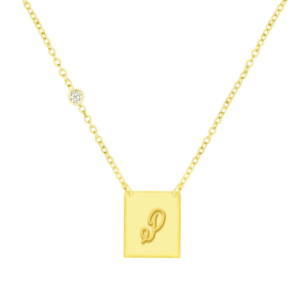 Savvy Cie Jewels 18K GOLD PLATED OVER STERLING SILVER NECKLACE WITH CZ 10