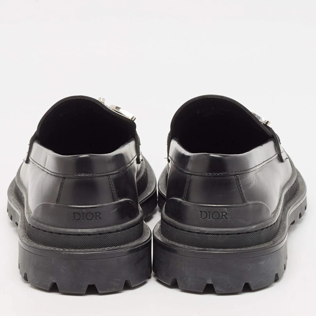 Dior Dior x Stussy Black Leather Slip On Loafers Size 41 5