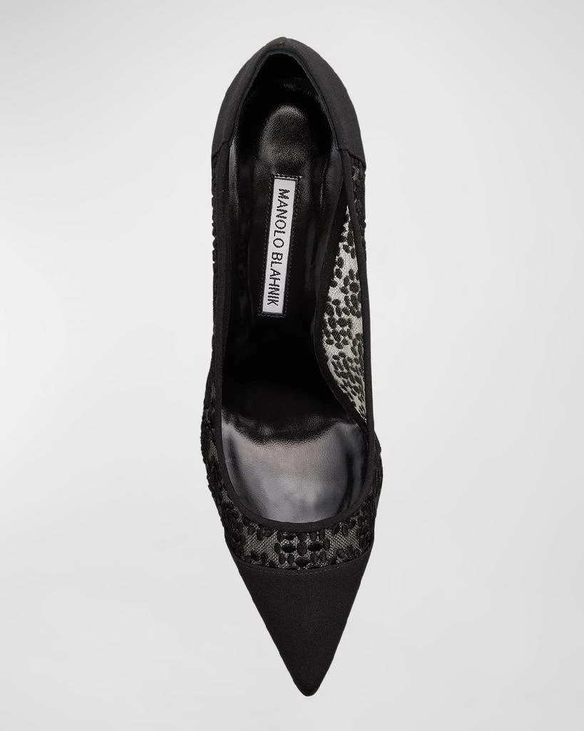 Manolo Blahnik Capcour Lace Cap-Toe Pumps 6