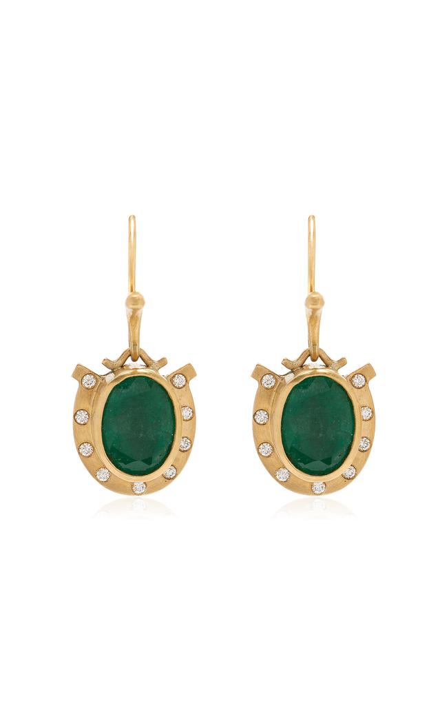 Annette Ferdinandsen Annette Ferdinandsen - Paloma 18K Gold; Diamond; Emerald Earrings - Green - OS - Moda Operandi - Gifts For Her