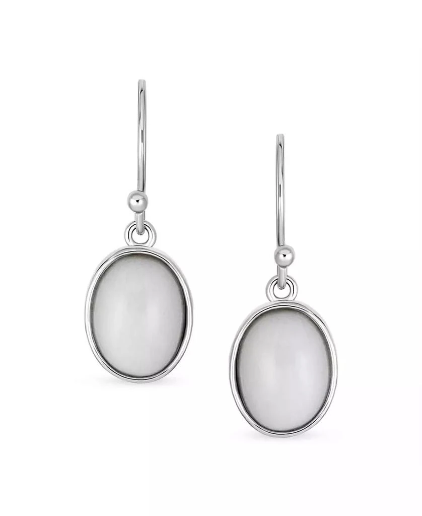 Bling Jewelry Set of 2 Classic Natural White Agate 
Black Onyx Bezel Set Oval Cabochon Drop Earrings Sterling Silver Wire Fish Hook 5