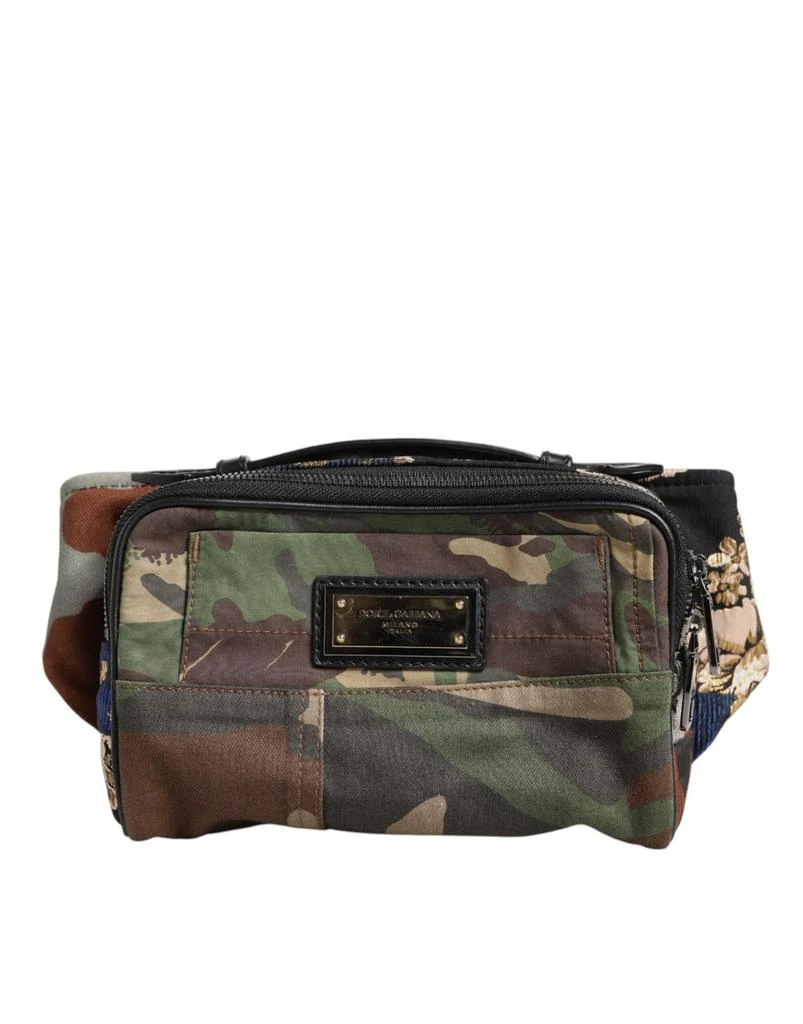 Dolce 
Gabbana Camouflage Patchwork Logo Waist Fanny Pack Men
s Bag