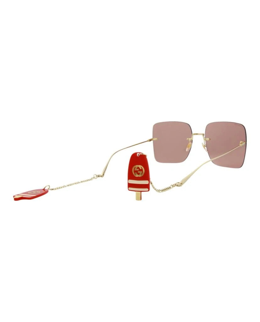 Gucci Square-Frame Metal Sunglasses 6