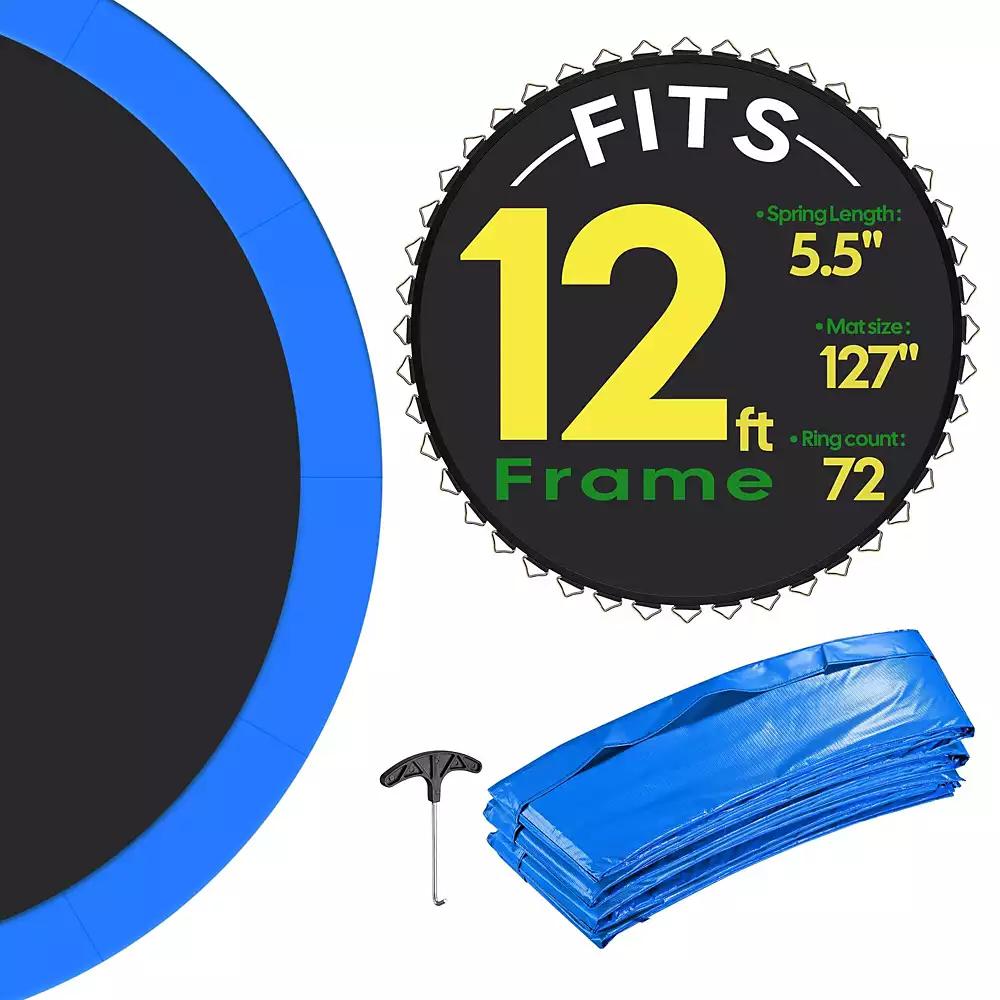 Yescom Trampoline Mat
Pad Replacement Kit with 72 V-Hooks Fits 12 ft Trampoline Frame