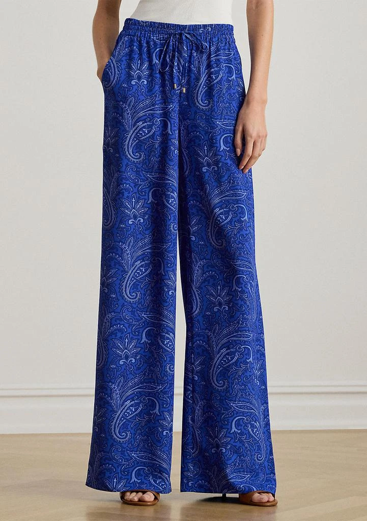 Ralph Lauren Petite Paisley Crepe Wide-Leg Pants