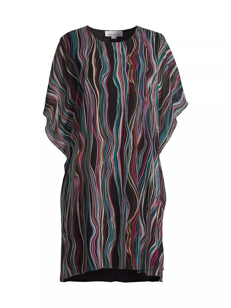 Caroline Rose Wavy Striped Georgette Caftan