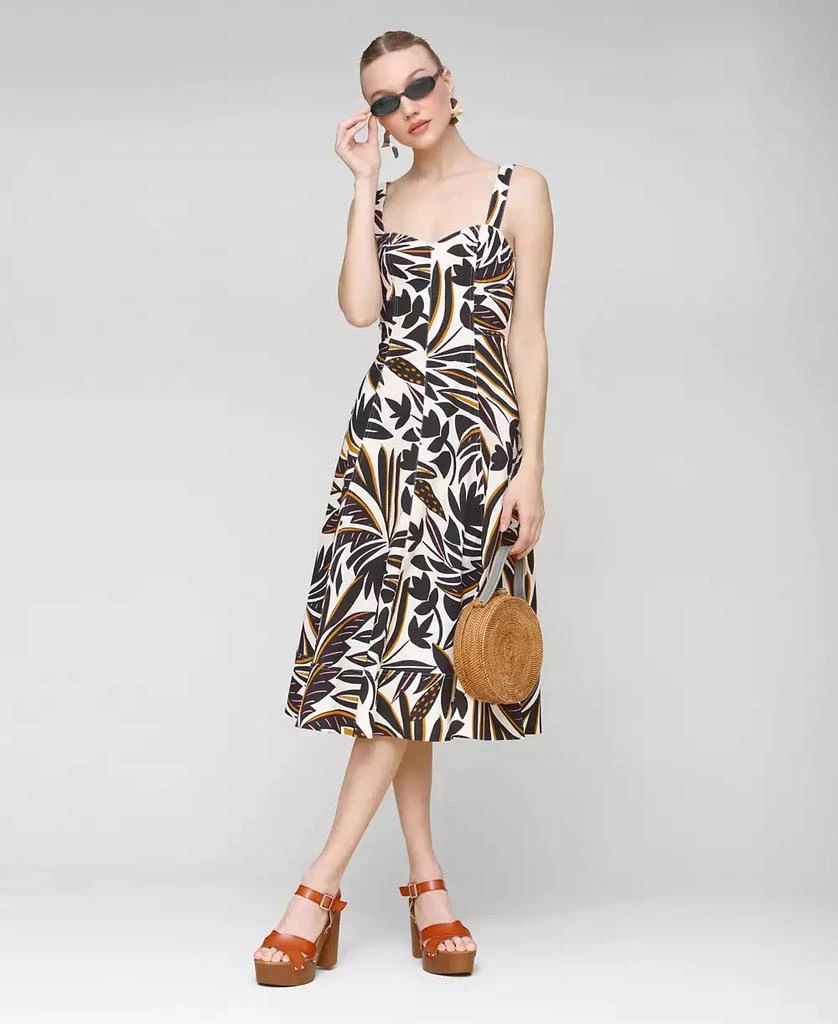 Avec Les Filles Women
s Fit 
Flare Floral-Print Midi Dress 1