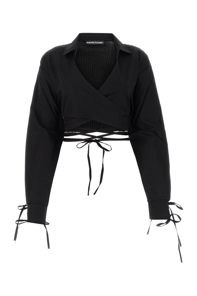 ANDREA ADAMO Andrea Adamo V-Neck Tie Fastening Knit Blouse