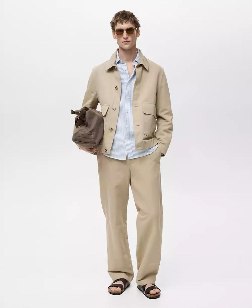 Mango Men's EU Regular-Fit Linen Pants