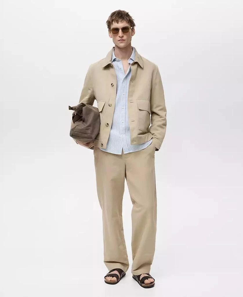 Mango Men's EU Regular-Fit Linen Pants 2