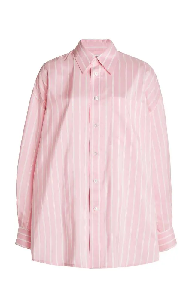 Bottega Veneta Bottega Veneta Striped Silk Button-Down Shirt - Moda Operandi 1