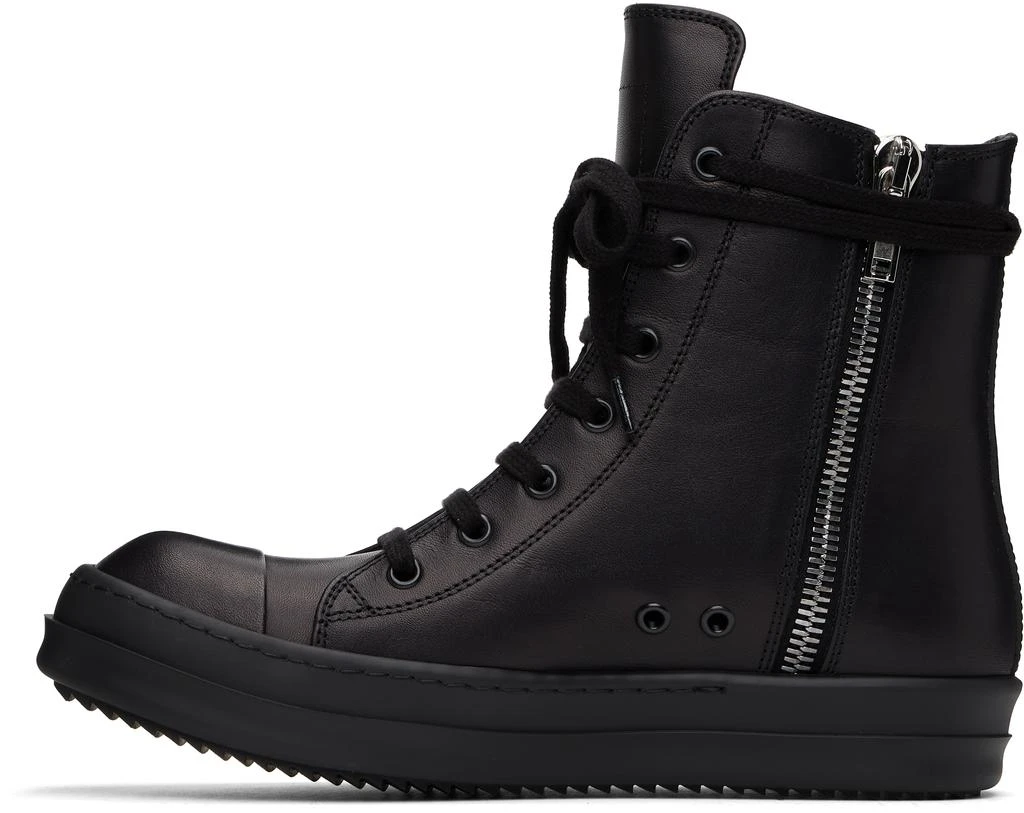 Rick Owens Black Hollywood Leather Sneakers 3