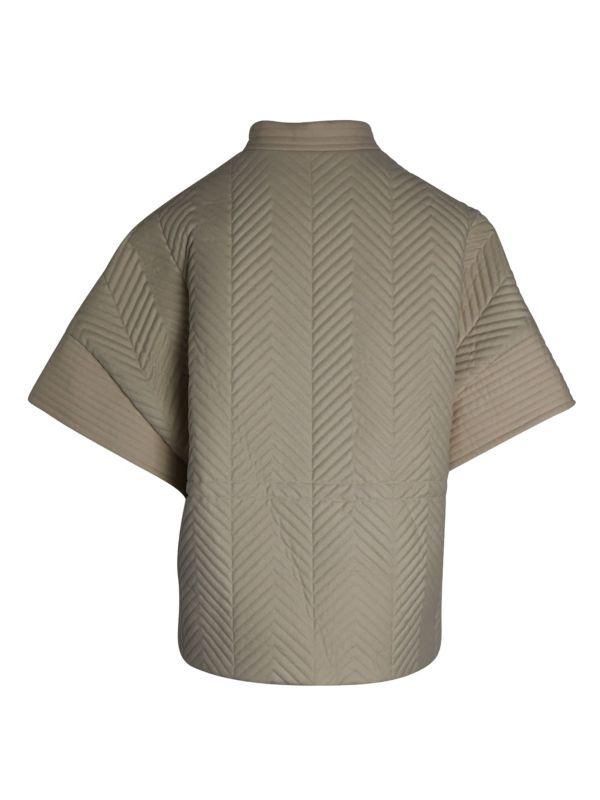 Gucci Gucci Chevron-Quilted Crop-Sleeve Jacket In Cream Wool