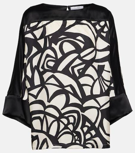 Max Mara Quaglia printed silk satin top 1