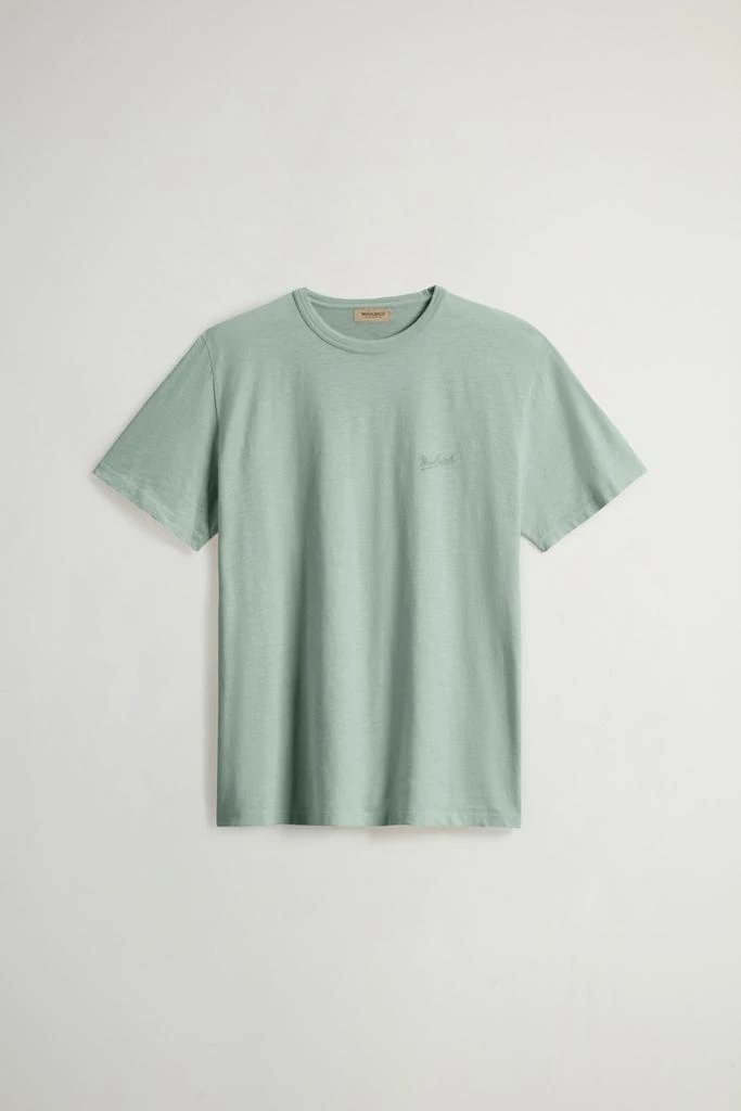 Woolrich T-Shirt in Pure Cotton Slub Fabric - Men - Blue 1