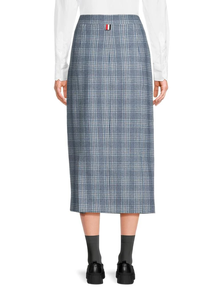 Thom Browne Plaid Wool 
Cashmere Midi Skirt 2