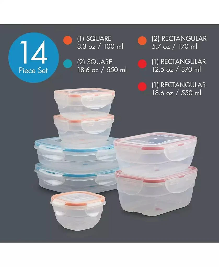 Lock & Lock Easy Essentials Color Mates Assorted 14-Pc. Food Storage Container Set 3