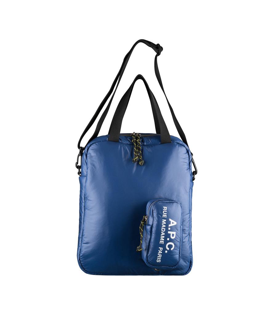A.P.C. Two-tone Denim And Leather Mini Axel Shopping Bag