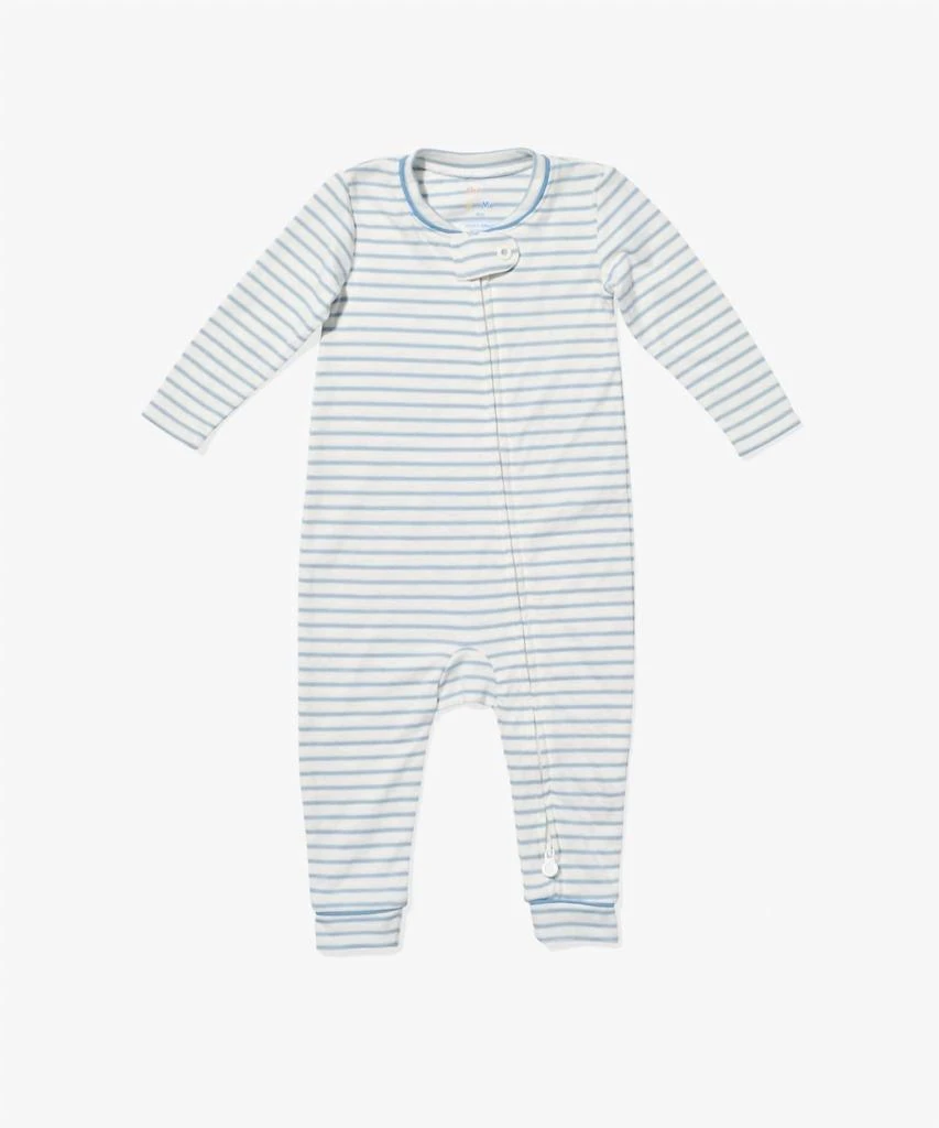 Oso
Me Kid
s Ziggy Zip Mini Stripe Romper In Dusty Blue
