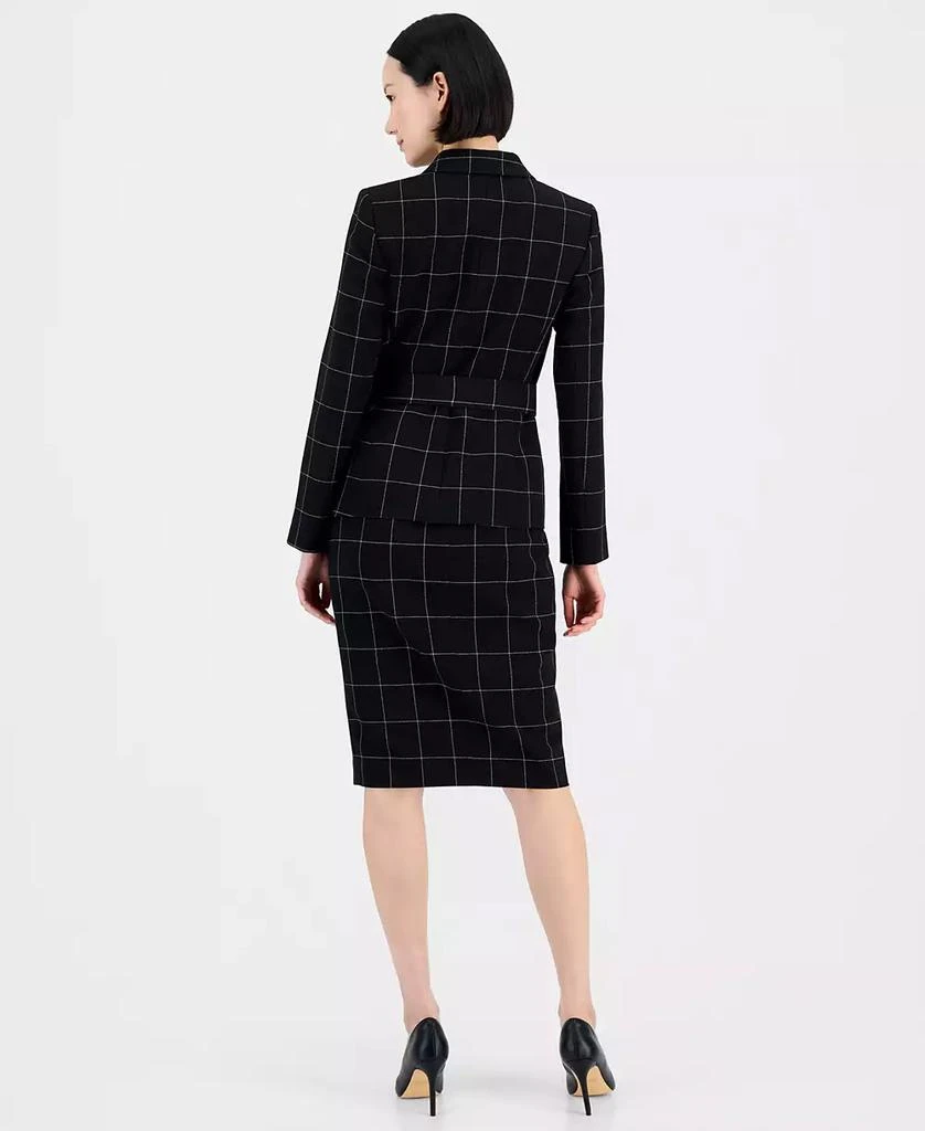 Tahari Women
s Windowpane-Print Skirt Suit Set 2