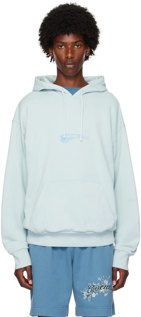 Givenchy Blue Wing Logo Hoodie 1