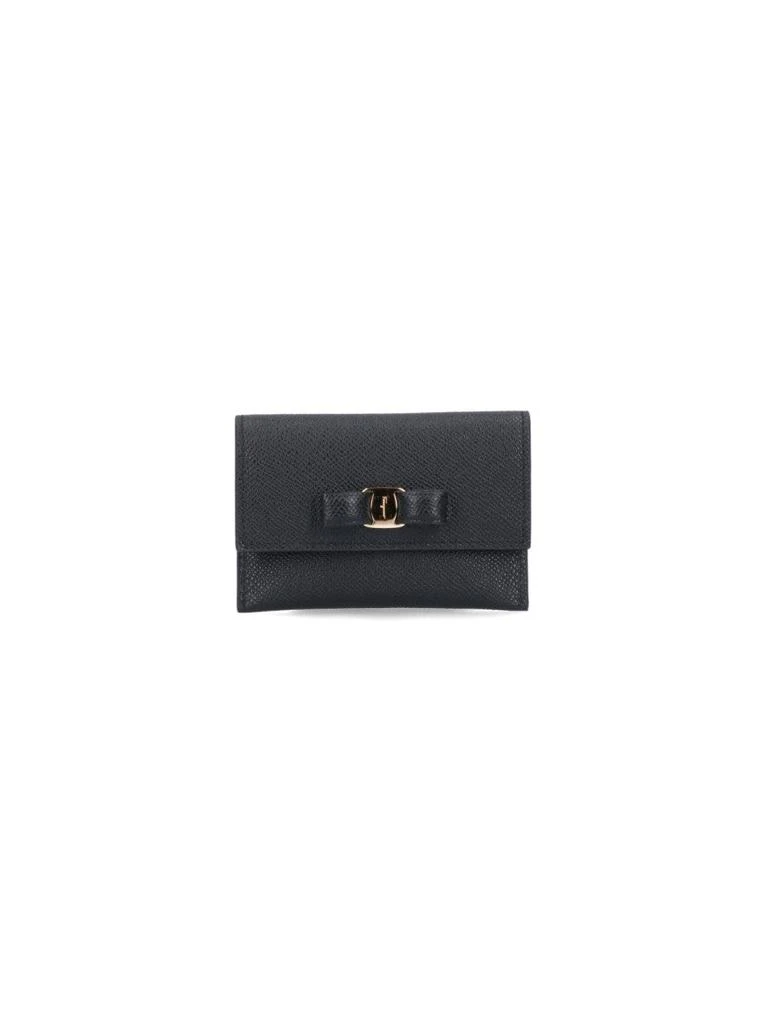 Salvatore Ferragamo "Fiocco Vara" Card Holder – Black