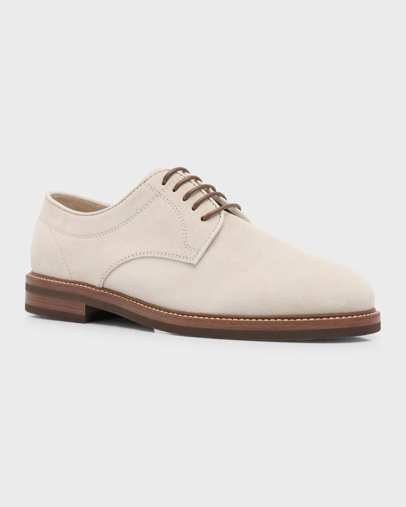 Brunello Cucinelli Men's Suede Derby Shoes 2