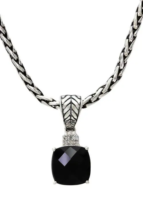 Effy Onyx Pendant Necklace in Sterling Silver