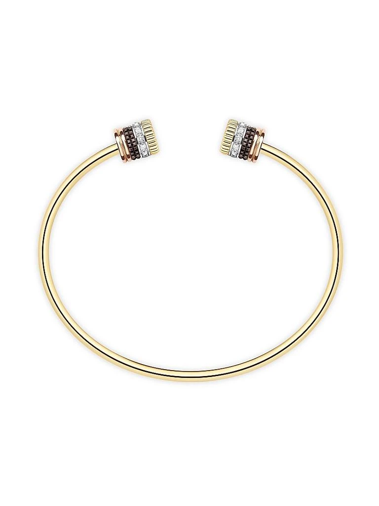 Boucheron Quatre Classique Tri-Tone 18K Gold, 0.23 TCW Diamond & PVD Cuff 2