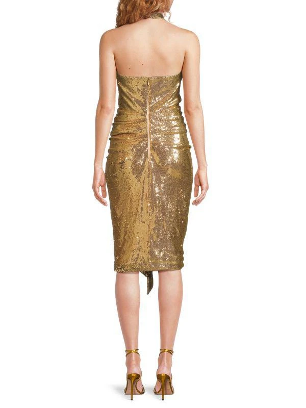 HALSTON SYA Sequin Ruched Bodycon Dress 2