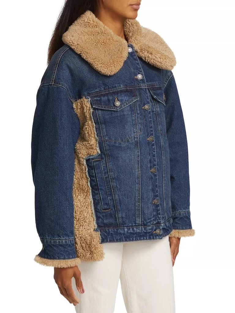 Free People Holly Oversized Denim &amp; Sherpa Jacket 4