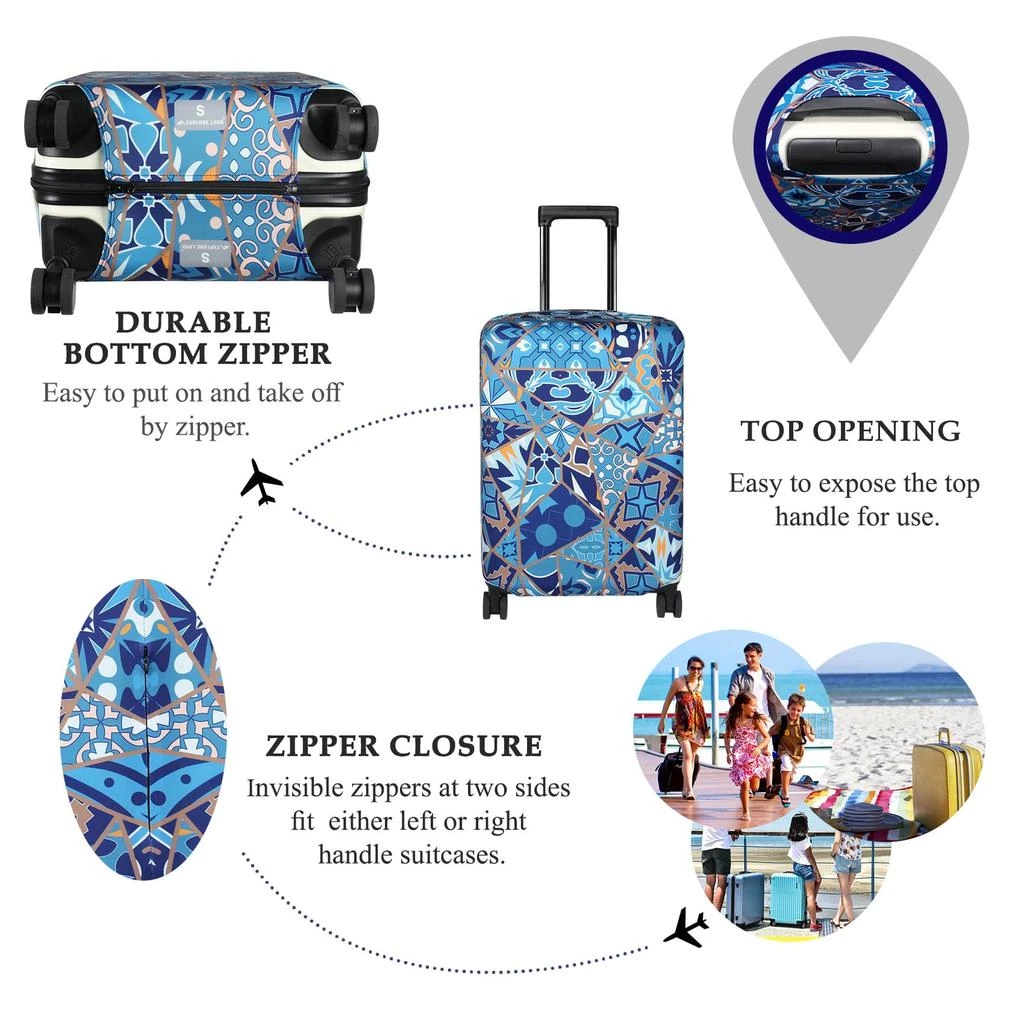 Explore Land Explore Land Travel Luggage Cover Suitcase Protector Fits 18-32 Inch Luggage 3