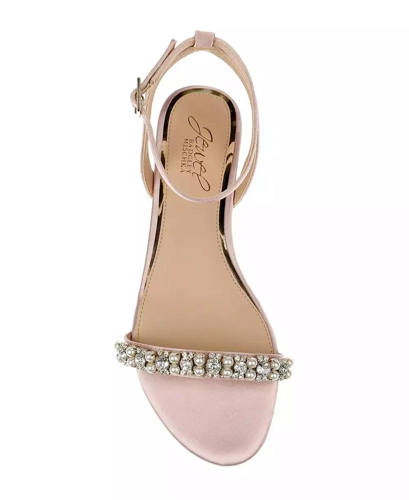 Badgley Mischka Women's Daria Rhinestone Embellished Evening Flat Sandals 4