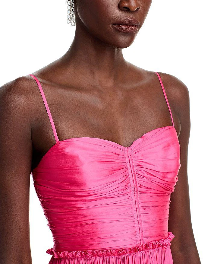 AQUA Ruched Ruffled Midi Dress - Exclusive 6
