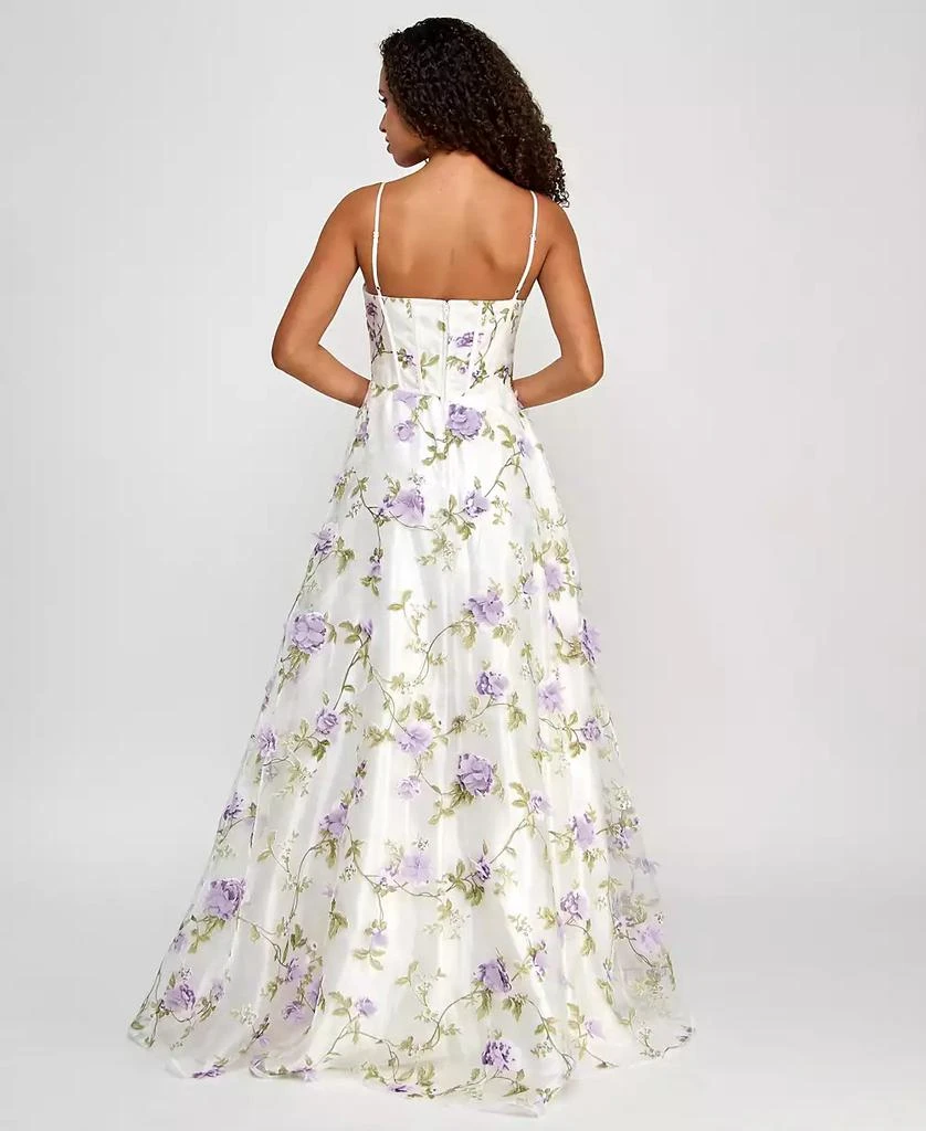 Say Yes Juniors' 3D Floral Embellished Ball Gown, Created for Macy's 2