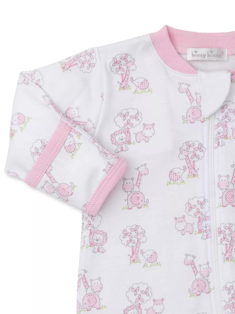 Kissy Kissy Baby Girl's Safari Print Footie