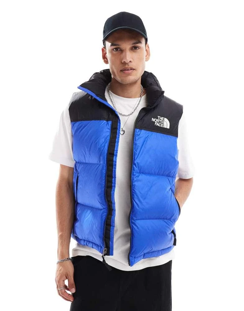 The North Face The North Face Retro Nuptse puffer gilet in blue 1
