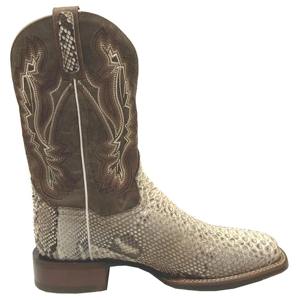 Dan Post Boots Brutus Embroidered Snake Square Toe Pull On Cowboy Boots 1