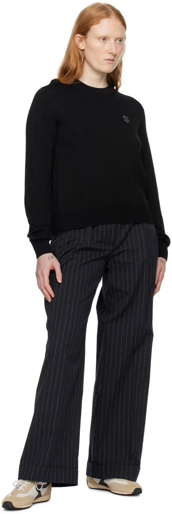 Maison Kitsune Navy Double Pleats Trousers 4