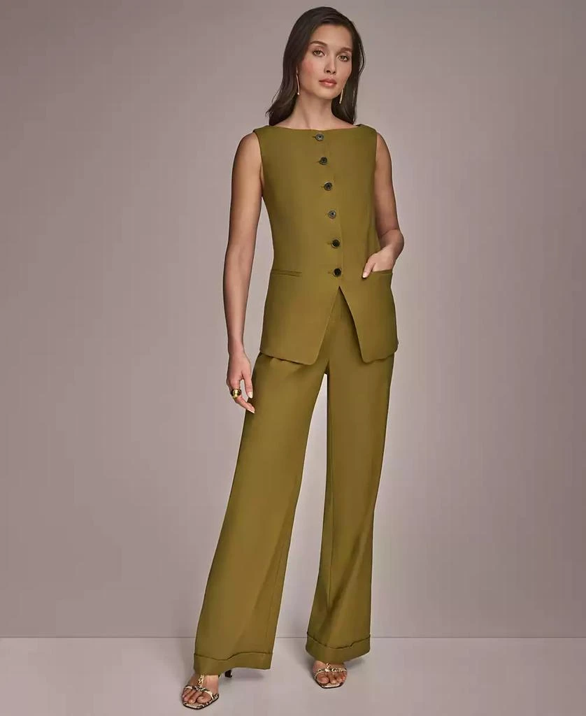 Donna Karan Women's Linen-Blend Vest, Regular & Petite 5