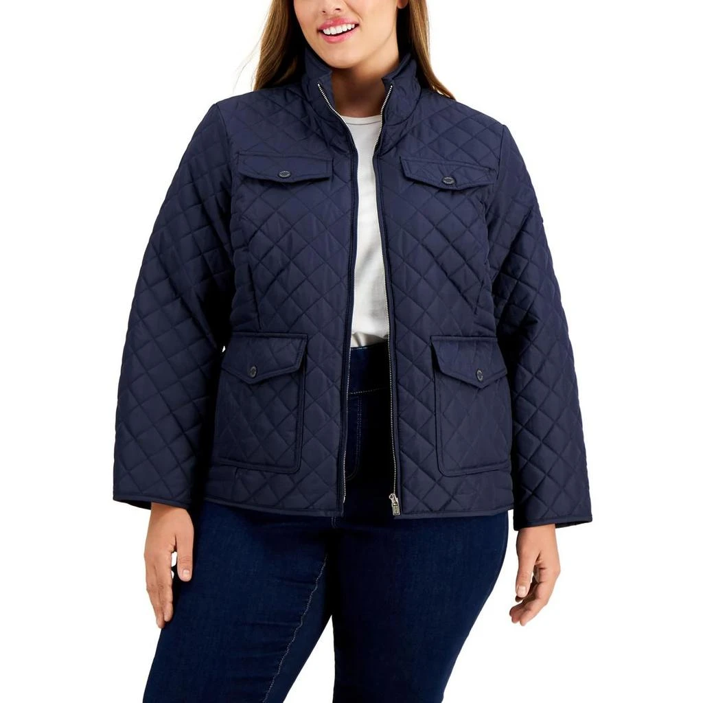 Tommy Hilfiger Plus Womens Quilted Heavy Quilted Coat 1