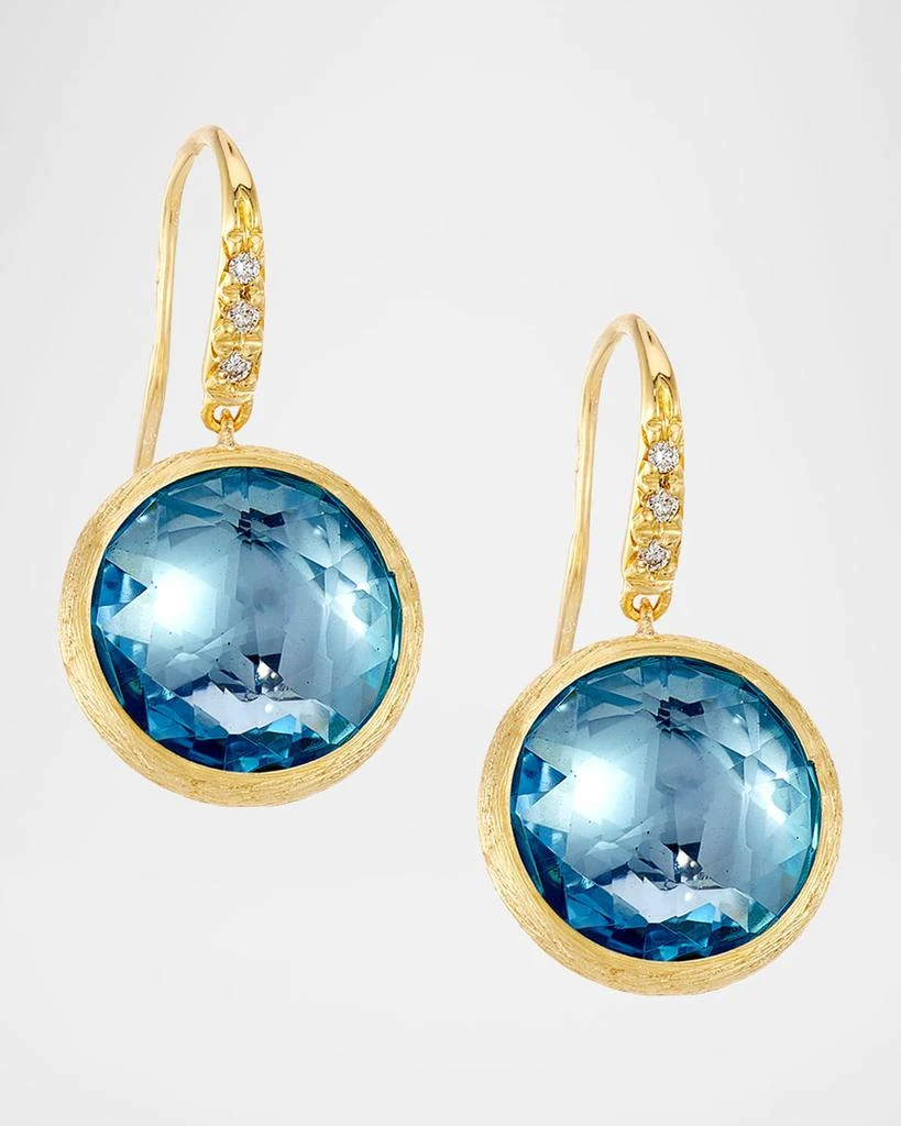 Marco Bicego Jaipur Color 18K Gold Blue Topaz Earrings with Diamonds